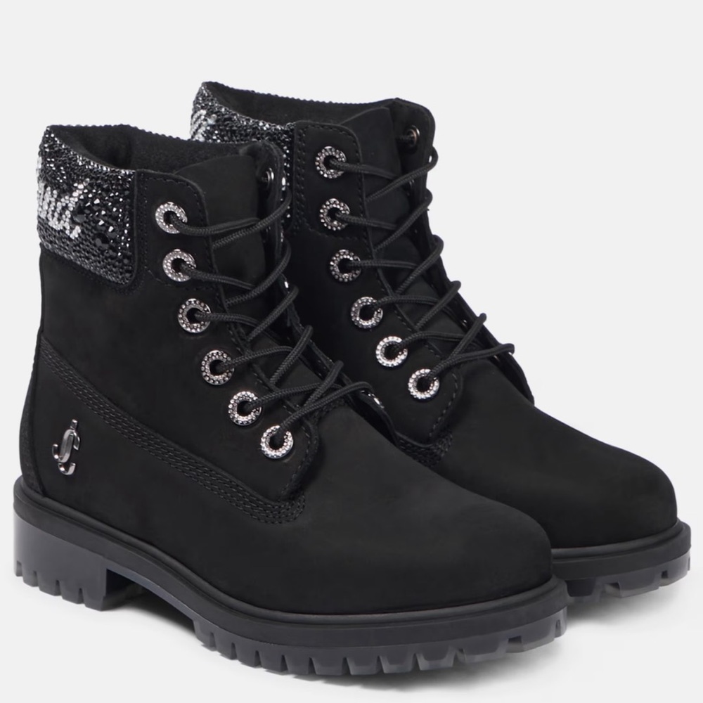 New JIMMY CHOO x Timberland embellished Swarovski boots Size 37
